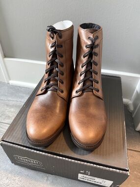 Thursday Boot Co Captain Lace-Up Leather Boot - Brown